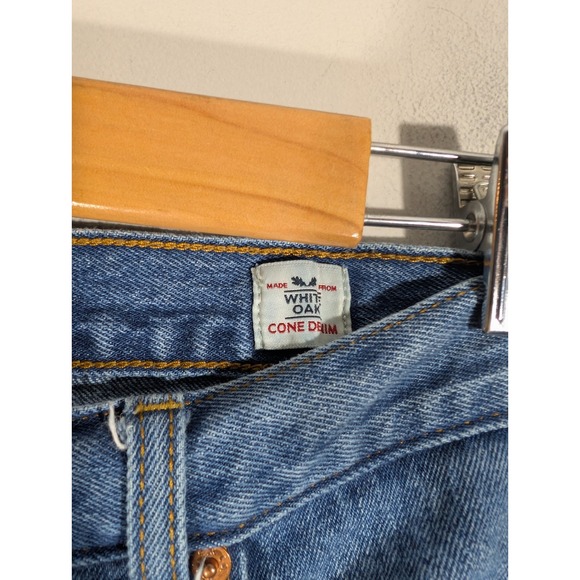 Levi's Womens White Oak Cone Denim High Rise Raw Hem Jeans Sz 31 Streetwear City - Picture 3 of 10